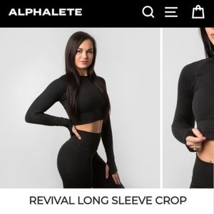 NWOT Alphalete Revival Long Sleeve Crop Top XS